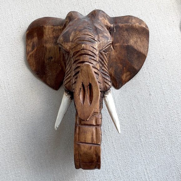 Thailand Other - GORGEOUS 3D WOOD ELEPHANT HEAD FOR WALL